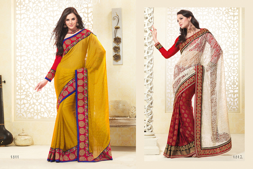 Embroidered Sarees Manufacturer Supplier Wholesale Exporter Importer Buyer Trader Retailer in KAROL BAGH, DELHI India